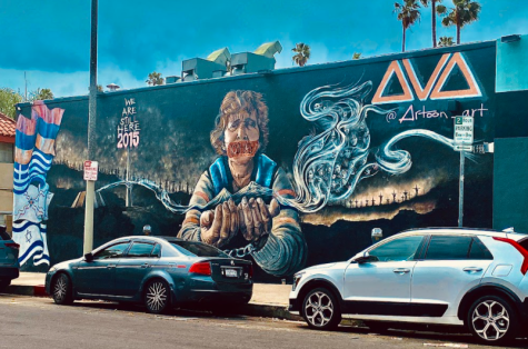 Armenian Genocide Remembrance mural displayed on a street in Little Armenia, L.A. 