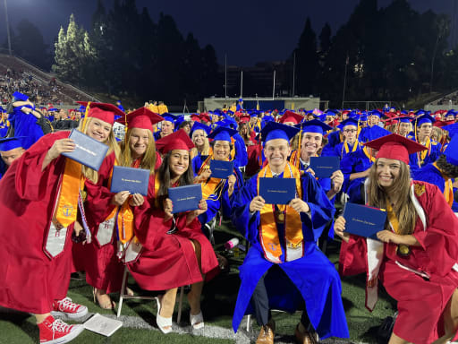 The class of 2022 celebrating their graduation at the Santa Ana Stadium (Los Alamitos High) 