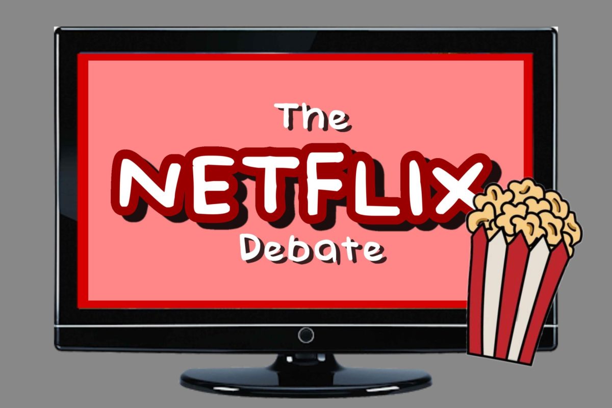 The Netflix debate logo represents a fun movie night with popcorn!