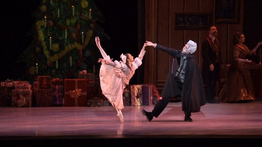 Clara dances with her godfather, Drosselmeyer, on Christmas Eve. (Photo Courtesy of Drew Roublick at Vimeo)