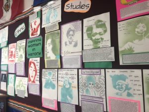 Last years Ethnic Studies students inspiring womyn in history wall