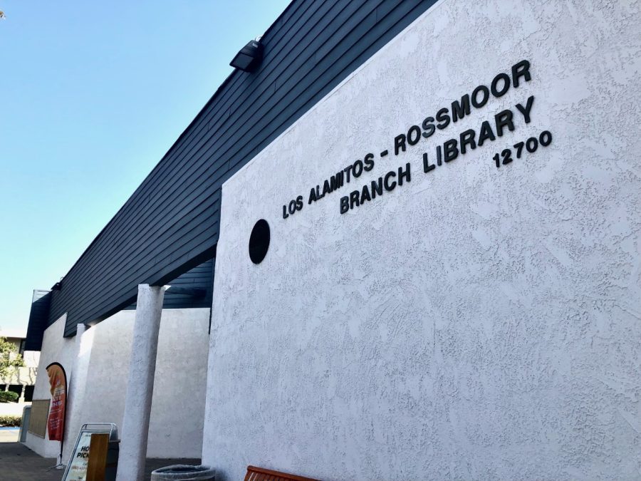 The front of the Los Alamitos-Rossmoor branch library, located on Montecito Road.