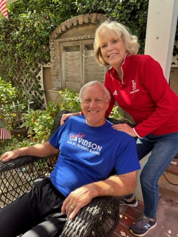 Marlys Davidson (right) with her husband (left).