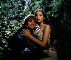Image from the movie featuring Olivia Hussey and Leonard Whiting as Romeo and Juliet