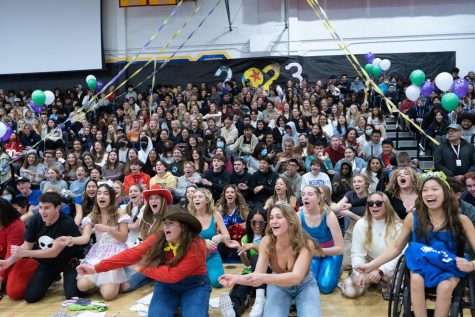 The senior class fantastic roller coaster performance at the Winter Formal assembly. 
