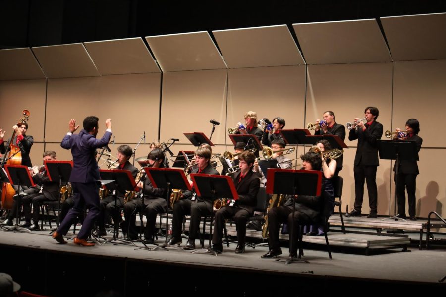 The Jazz II ensemble in the midst of a performance during the festival.