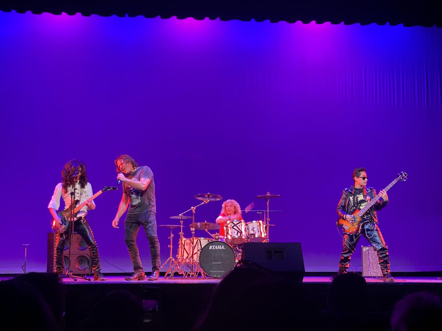 ASTRAXXII, a student band, performing at the 2023 Interact talent show. (Photo courtesy of Isabella Gasper)