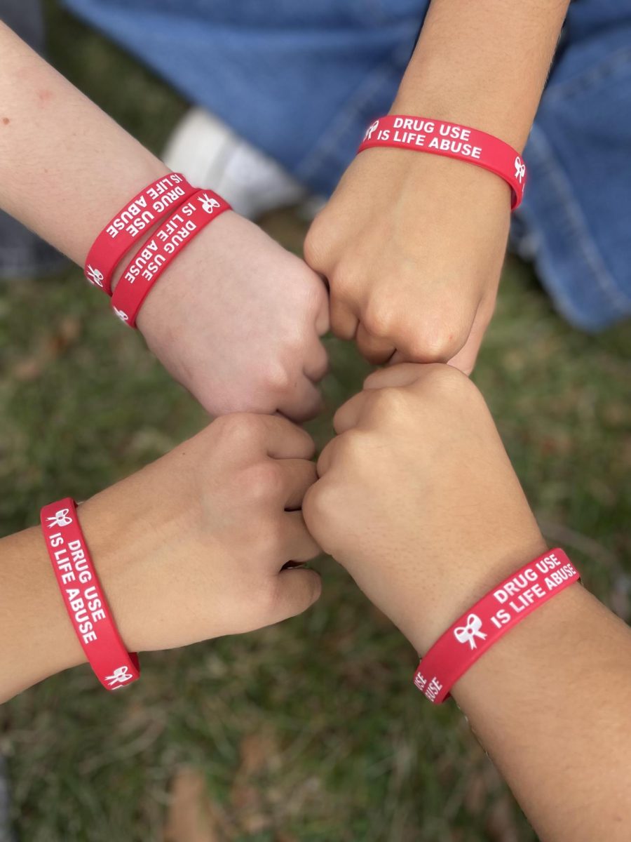 To+remember+the+significance+of+Red+Ribbon+Week%2C+students+received+red+wristbands+to+wear+throughout+the+week.
