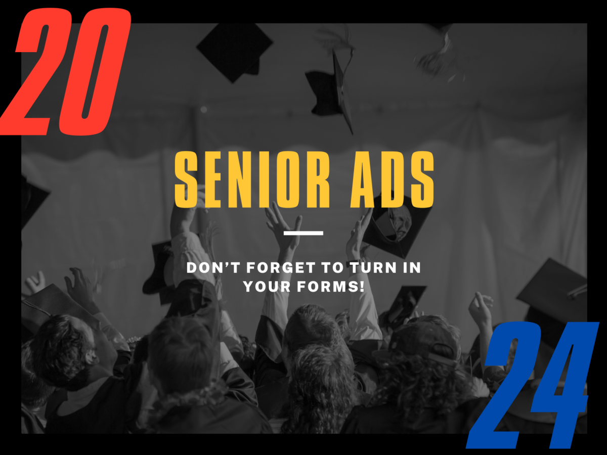 Senior ads are pages in the yearbook that families can buy for their seniors to celebrate their graduation.