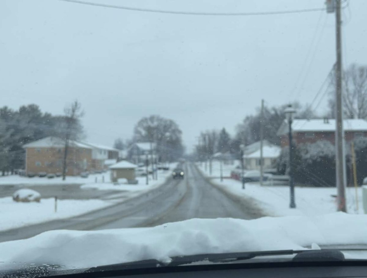 A neighborhood in Canal Winchester, Ohio is covered in snow during the winter storm. 