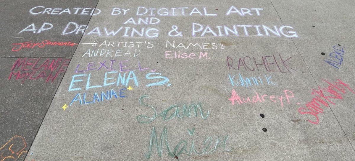 The+signatures+of+the+artistic+students+who+created+the+chalk+art+around+campus.