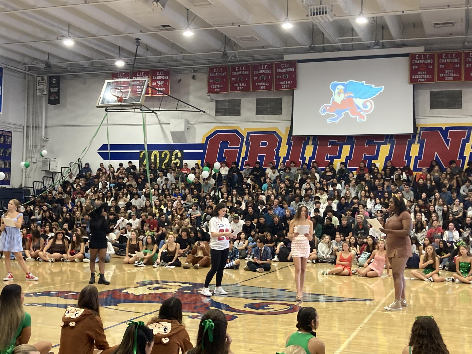 This year's first assembly was for the Homecoming dance this Saturday.