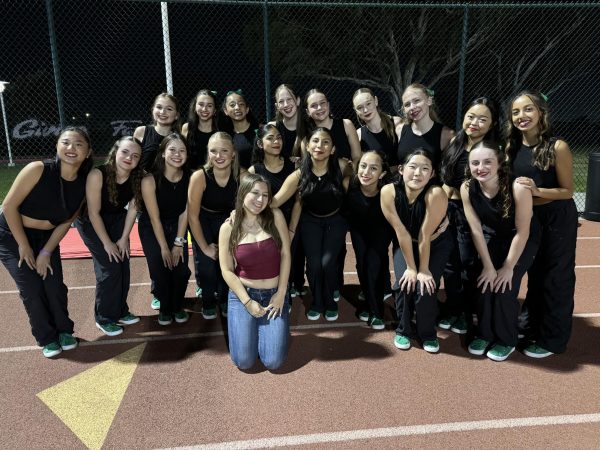 Advanced Dance after performing a number for an LAHS football game. (Photo courtesy of Mrs. Jones)