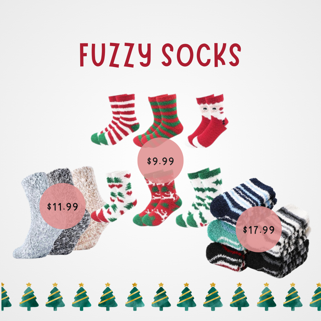 Fuzzy socks are the perfect present to keep you warm during the winter.