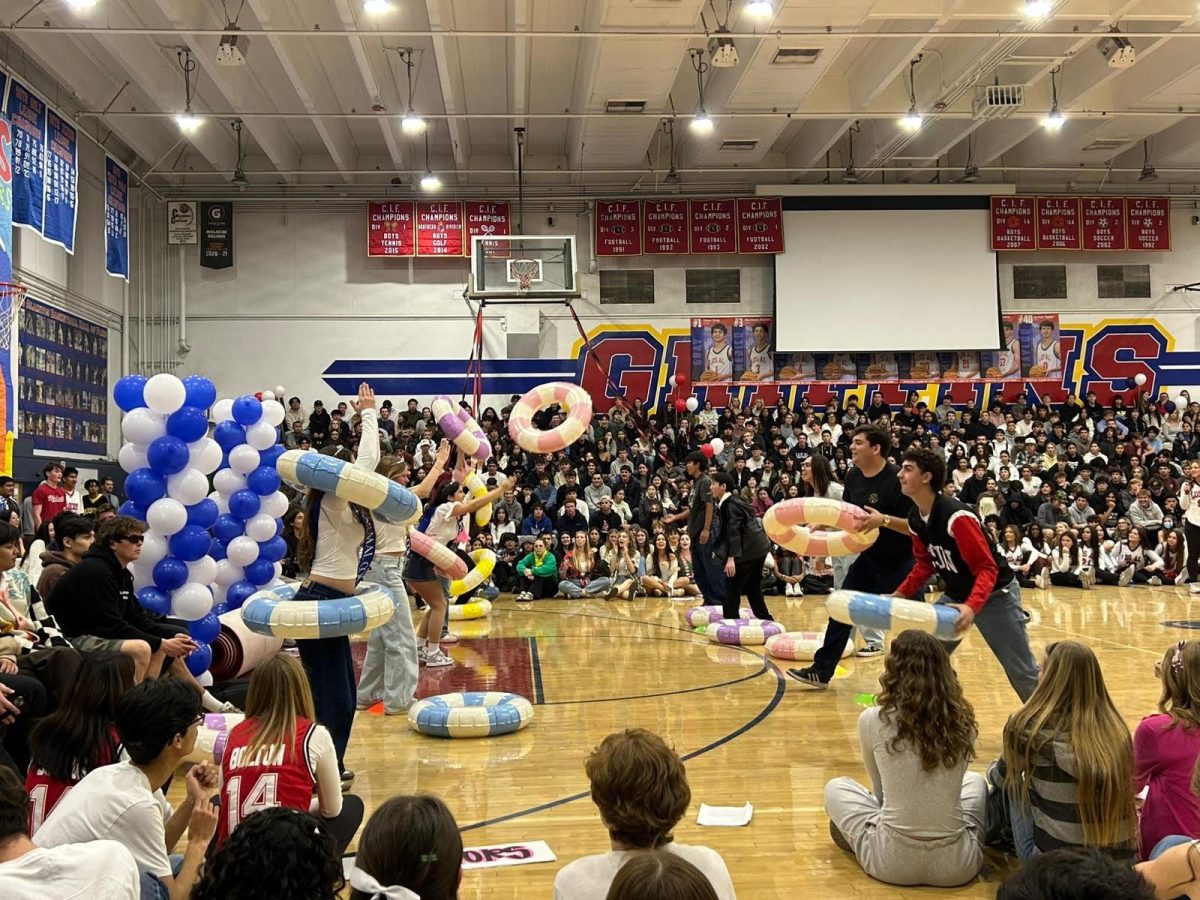 During the assembly, winter formal nominees played an intense game of "human ring toss."