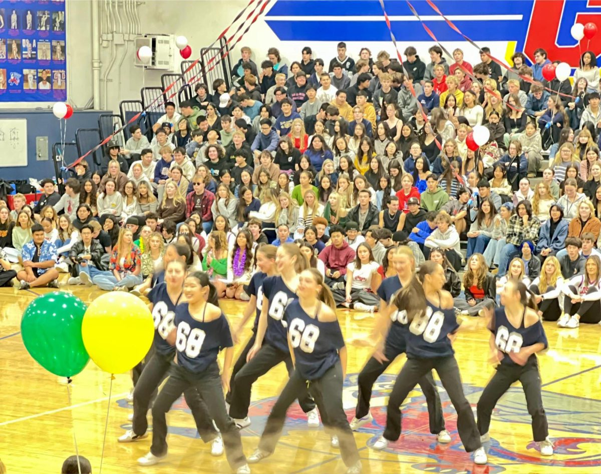 LAHS dance team performing their routine in the gym