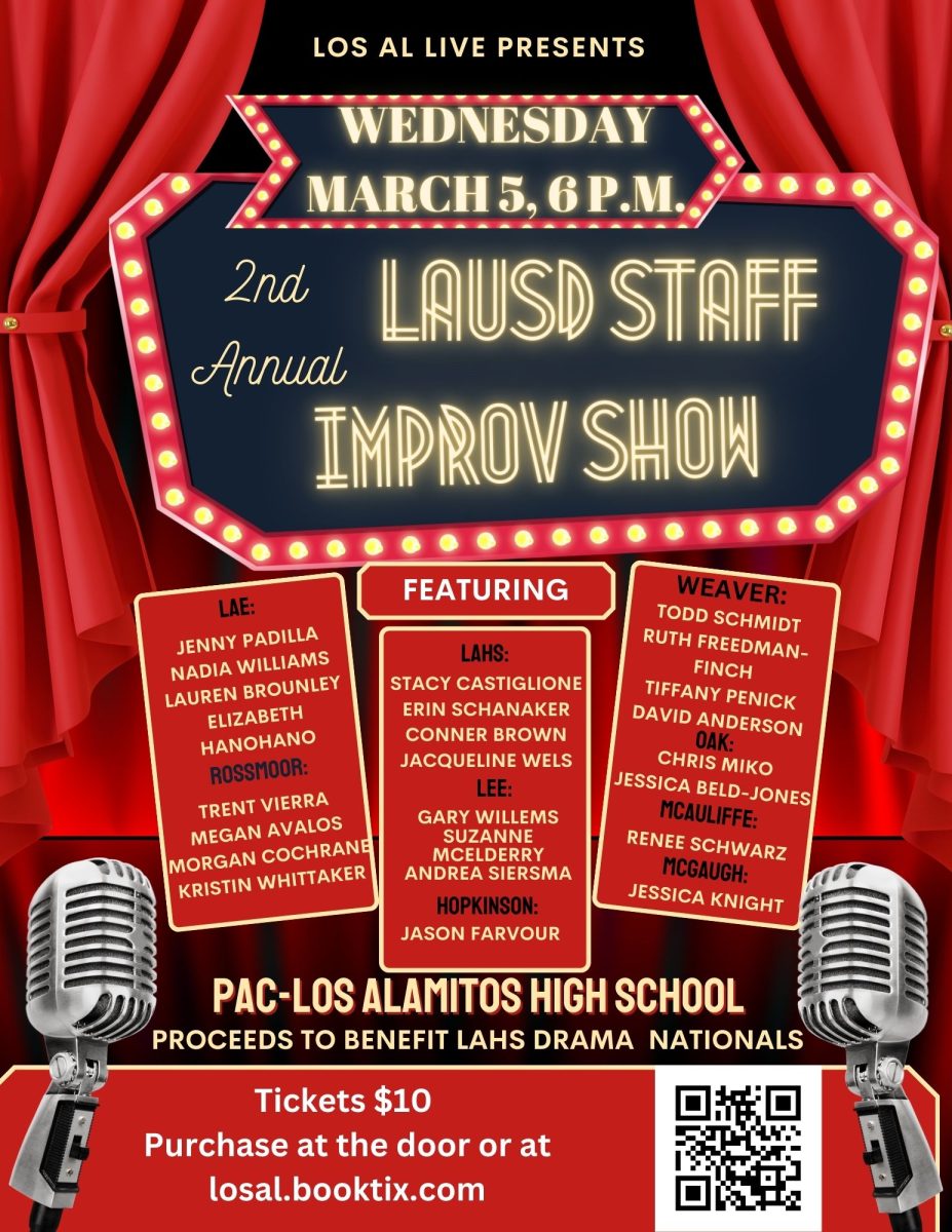 Come out to the PAC tomorrow night for the district-wide staff improv show! (Photo courtesy of LAHS improv)