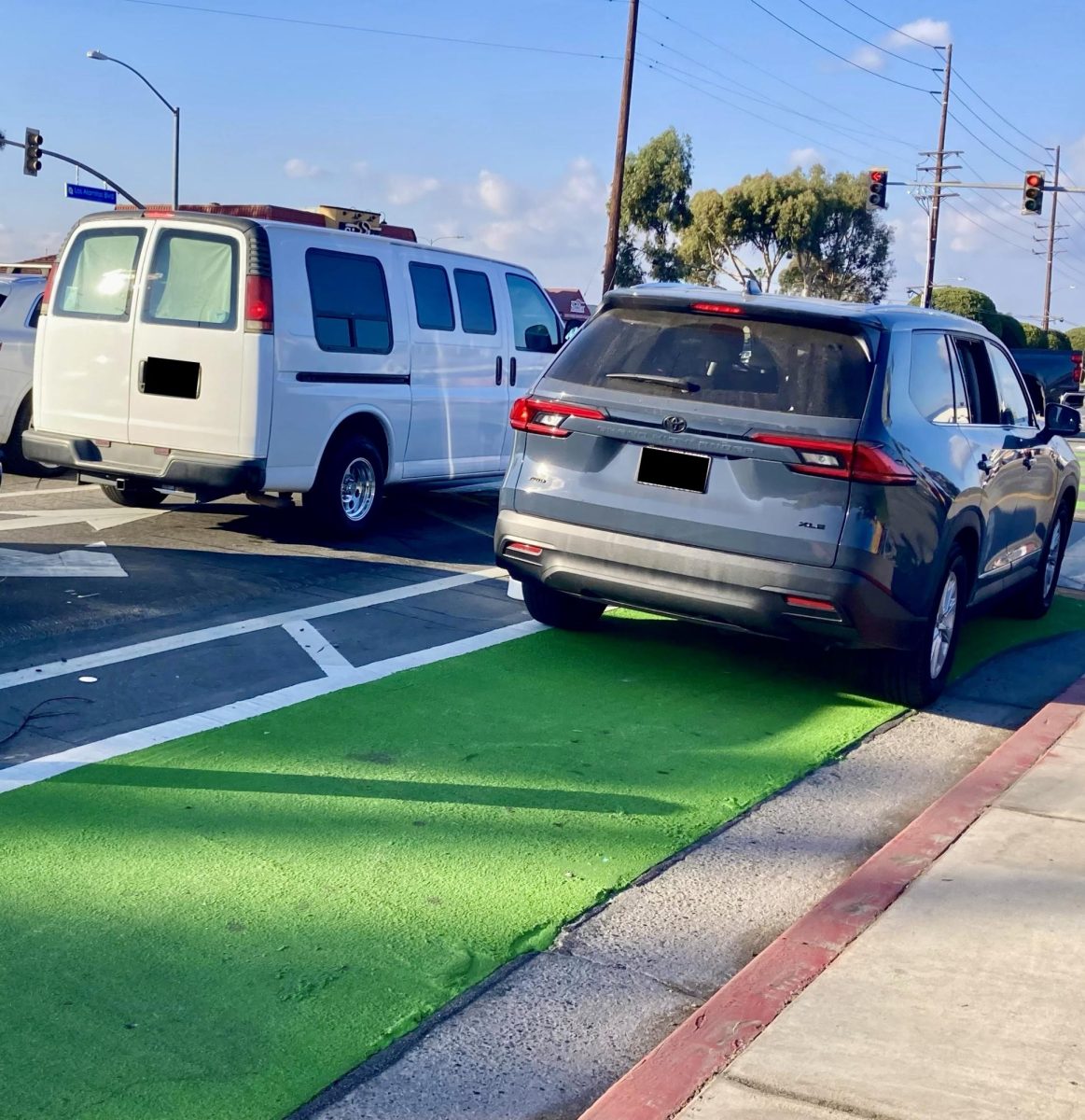 Every day, you can find countless cars driving in the new bike lane.