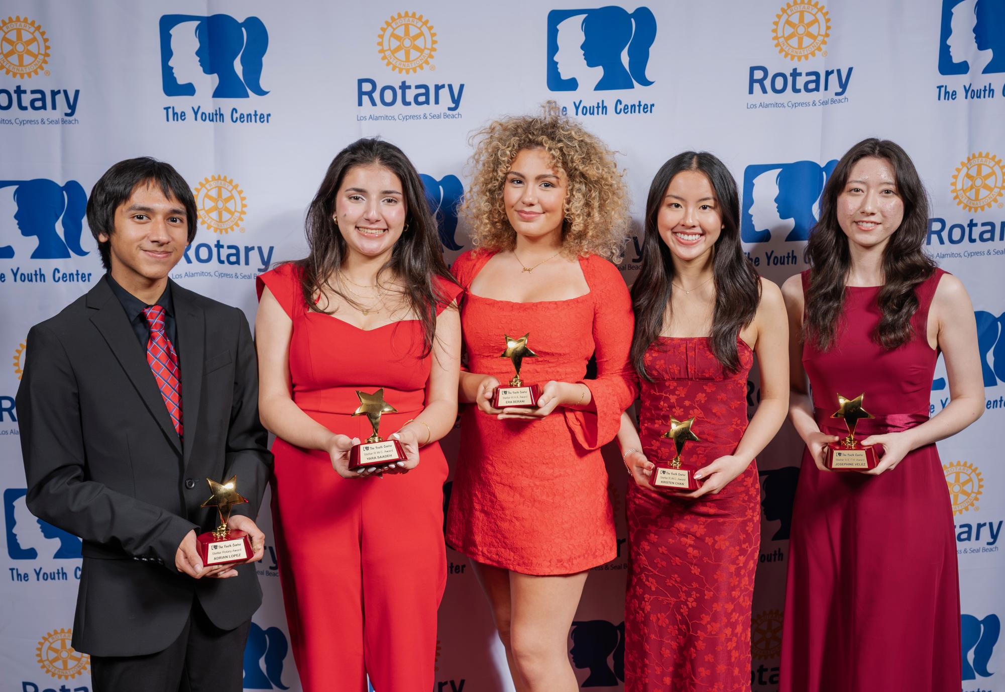 The five nominees that received the Stellar volunteer award at this year's Night Among the Stars event. (Photo courtesy of Tim De Shazer)