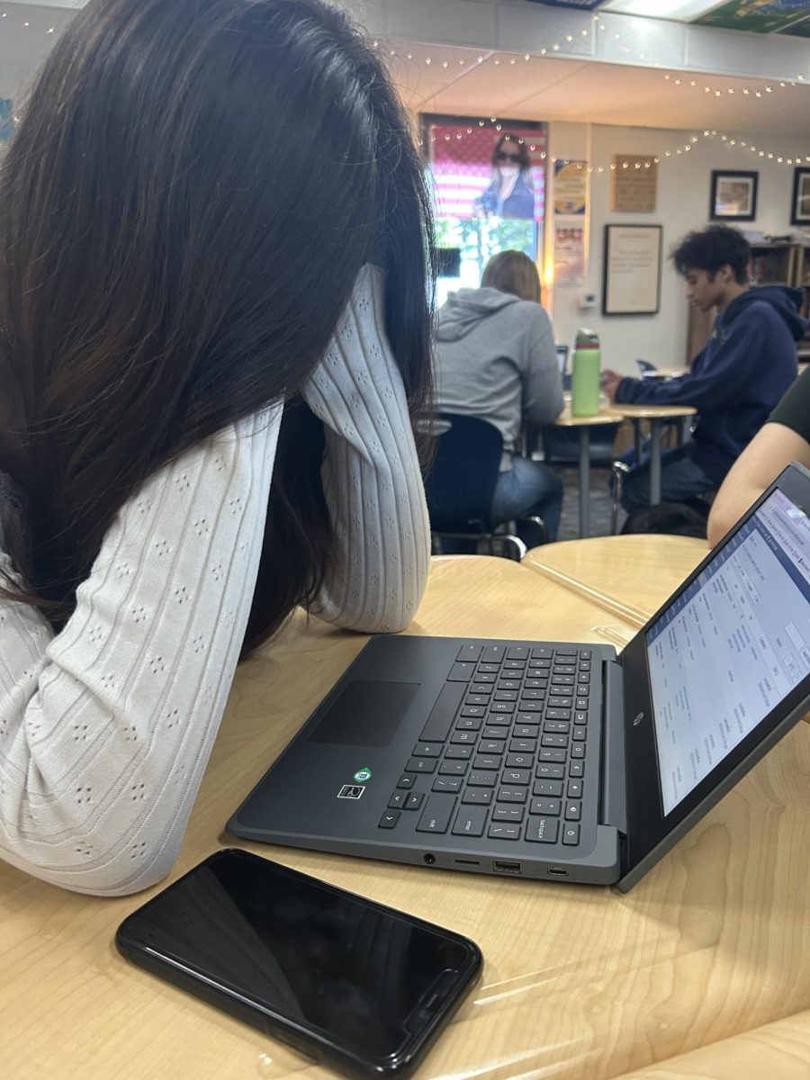 A junior crashing out after checking her grades and seeing she got a B.