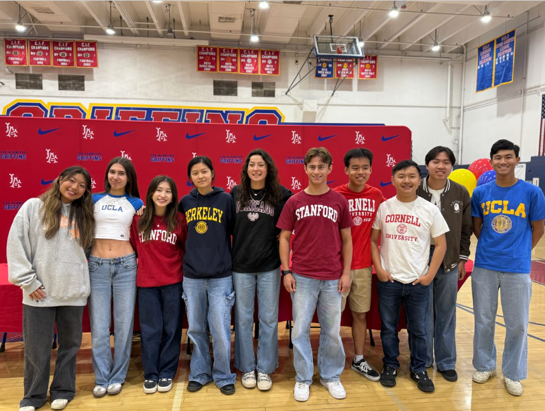 Los Alamitos High School celebrates its 10 valedictorians for the Class of 2025 during "Valedictorians Signing Day." (Photo courtesy of Nichole Pichardo)