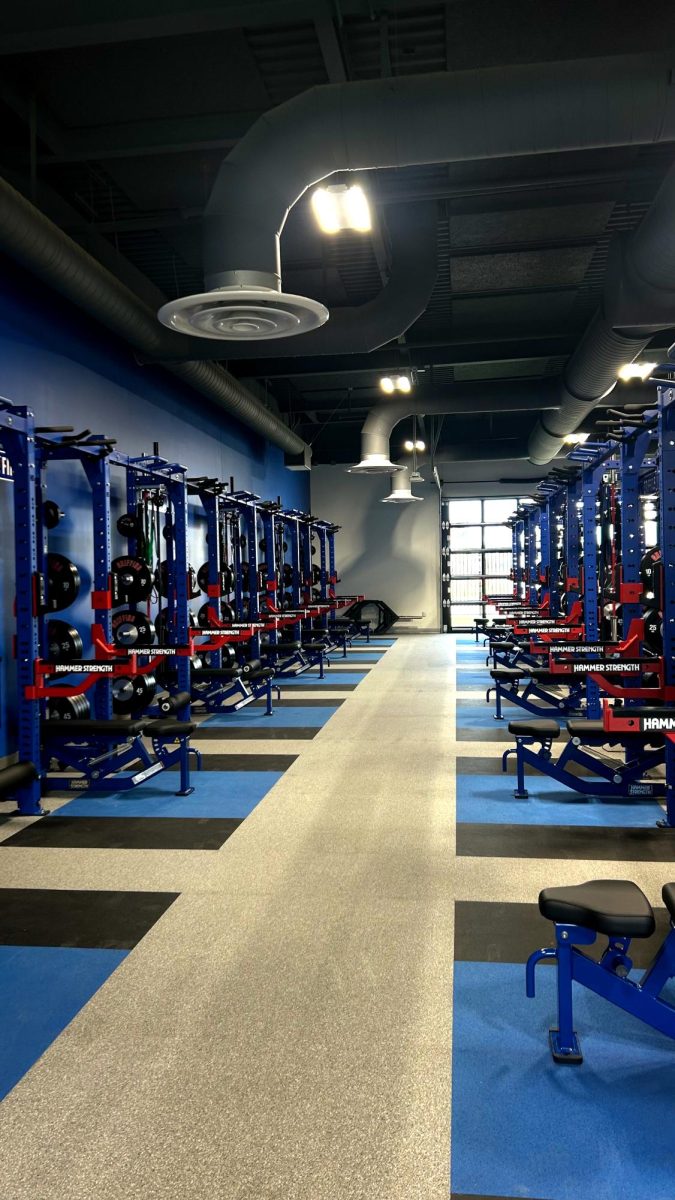 The Griffin Center's weight room was constructed with filtered air ventilation and air conditioning, as well as dual garage door windows leading to outdoor plyometric training zones. 