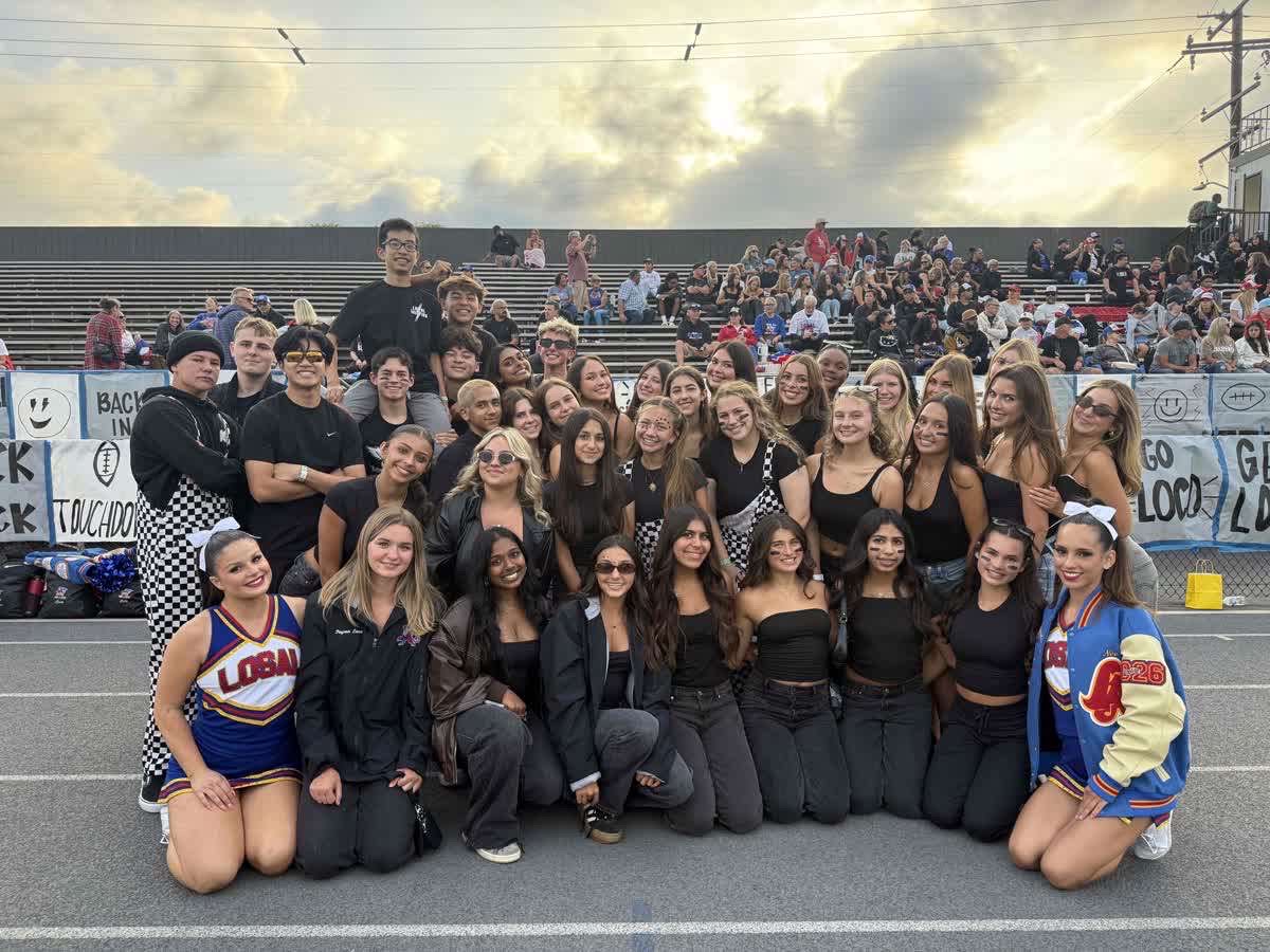 LAHS ASB Students matched in their "Black-out" outfits ready for an away game at Inglewood High School.
