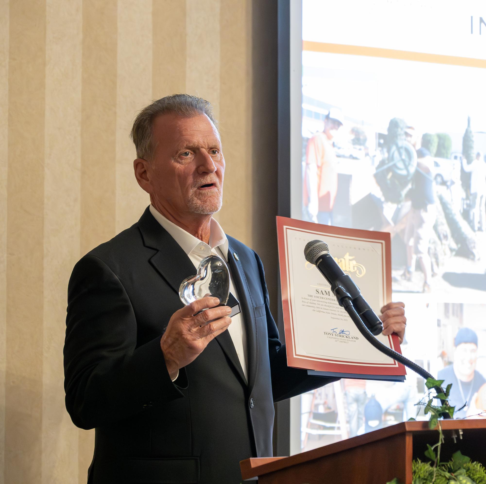Sam McCall revived this year's Crystal Hearts Individual award. (Photo courtesy of Tim De Shazer)
