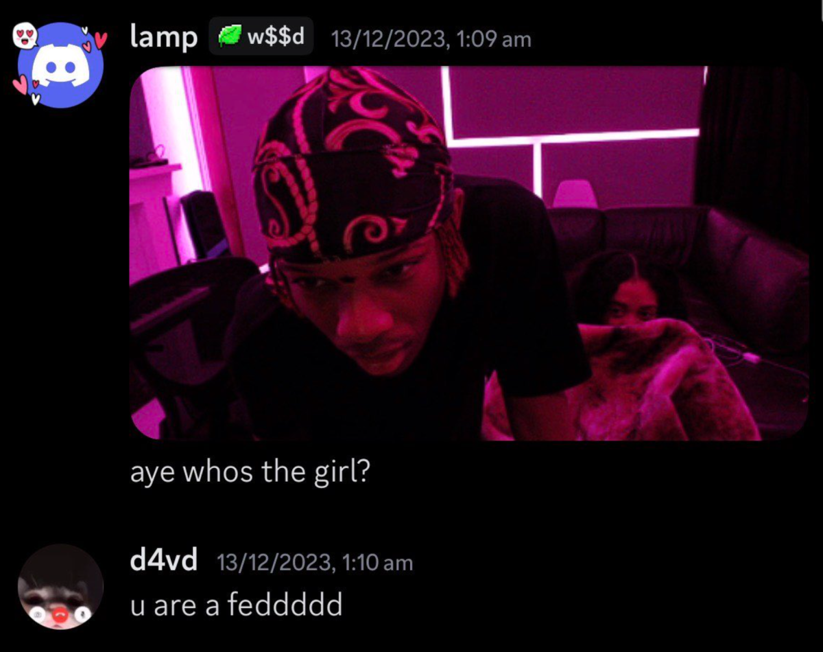 D4vd and rumored Celeste seen on a live stream on December 13, 2023. Again, this image is not 100% confirmed or denied to be the pair, making it a good visual but not fully reliable.